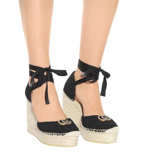 gucci espadrilles - black|Gucci espadrilles wedges.